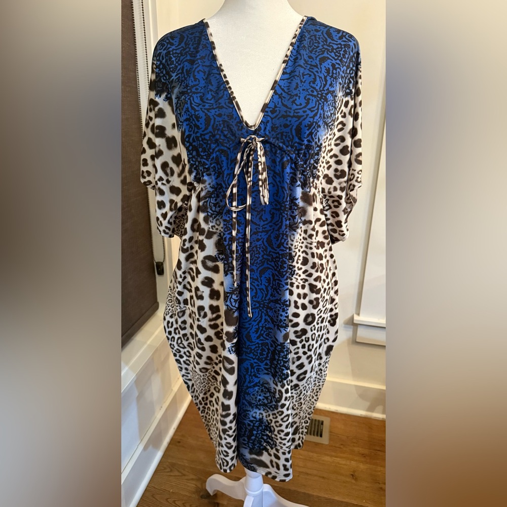 Nicole Miller - Leopard Tunic/Swim Coverup. Size Large.